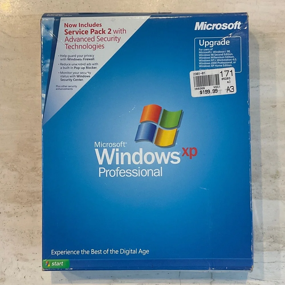 Microsoft Windows XP Professional Version 2002 Upgrade Operating System New